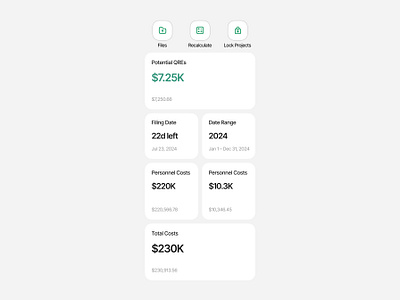 Financials Cost Analytics web ui