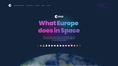 European Space Agency Redesign Concept — Hero Section space ui visual design web design