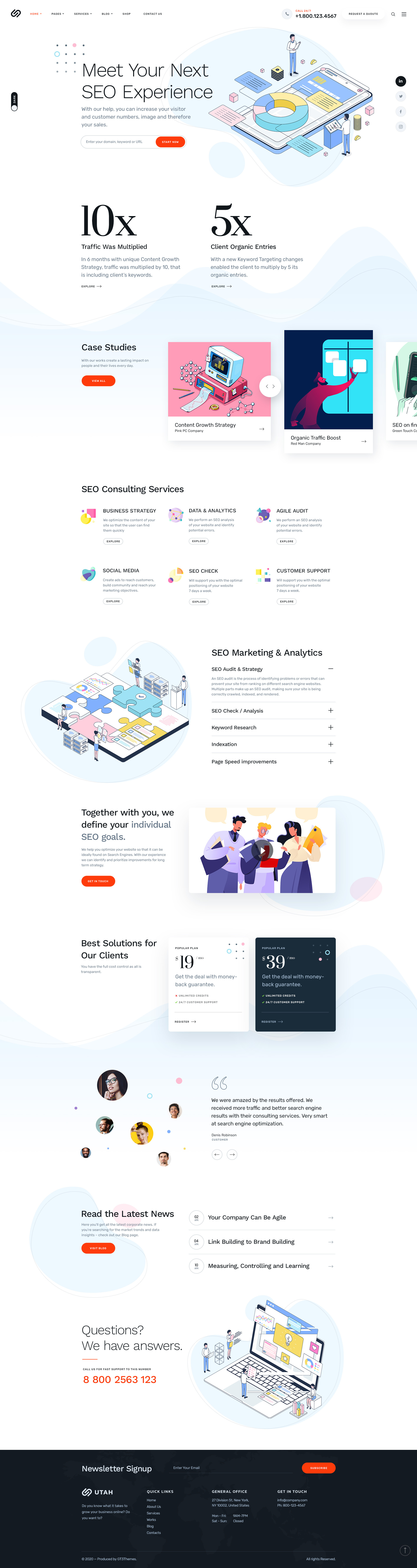 Utah - Multi-Purpose WordPress Theme business corporate design elementor illustration theme ui web webdesign website wordpress