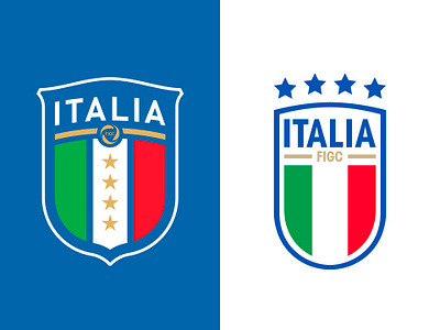 Italy Football Logo Concept badge diseño escudo football futbol graphic design italy logo logotipo logotype minimalism redesign rediseño soccer sports