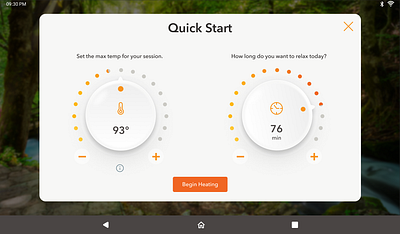 Heat and Time Dials button design dial interface interface design orange product skeumorphic ui ui design ux