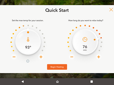 Heat and Time Dials button design dial interface interface design orange product skeumorphic ui ui design ux