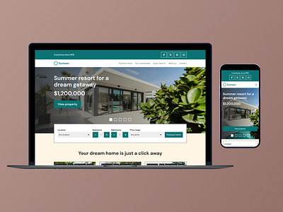 Sumeer Homes: Responsive UI Redesign agency branding clean client design desktop figma high fidelity home mobile modern product design real estate redesign responsive ui ui design ux visual design wireframe