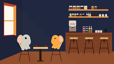 Fred and Rene went to his favourite coffee place character art character design character development character illustration design graphic design illustration ui ux visual design visual storytelling