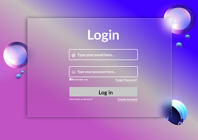 Modern Gradient Login Interface with Futuristic Elements graphic design ui