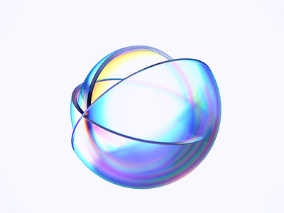 Sphere 3d abstract animation blender branding clean colorful design futuristic geometric glass holographic iridescent loader loop looping render shape simple sphere