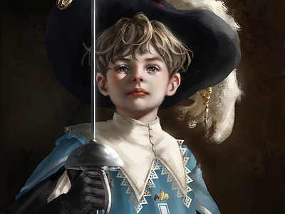 Musketeer antique boy charactordesign conceptart digitalpainting gothic illust illustration kid portrait