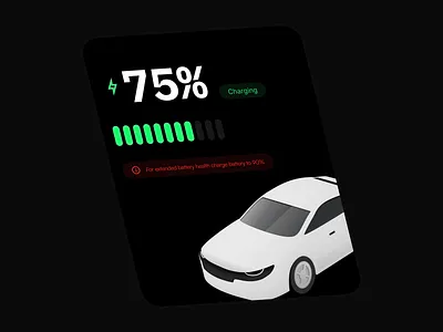 Car EV Charge Status Monitor Widget car charge dark mode electric vehicle ev light mode ui ux vehicle widget