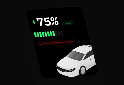 Car EV Charge Status Monitor Widget car charge dark mode electric vehicle ev light mode ui ux vehicle widget