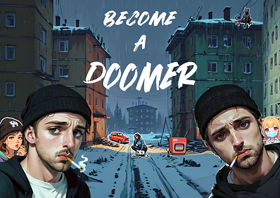 Become a doomer branding design graphic design main page page site site design site page stable stable diffusion ui uxui