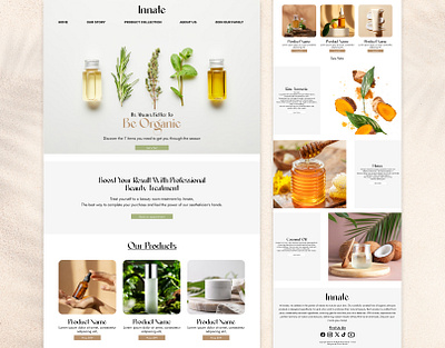 Minimalistic Website UI Design For Organic Product Brand clean design front end design minimalist design organic brand design responsive design ui user interface web design website ui design