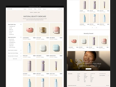 ME-NN-ING - Skincare Product List beauty beauty product cosmetic ecommerce face makeup product skin skincare store ui ui design ux web web design website