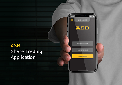 ASB Share Trading Application app app design application banking branding design mobile new zealand ui ux