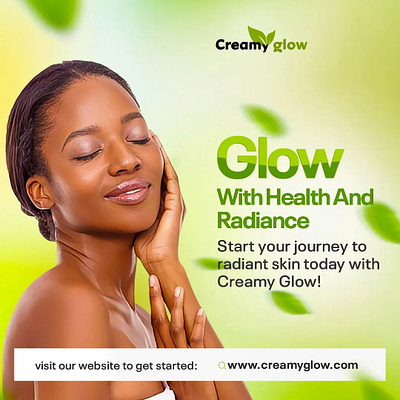 Social Media Design For Creamy Glow. creamy design flyer glow radiantskin skin skincare