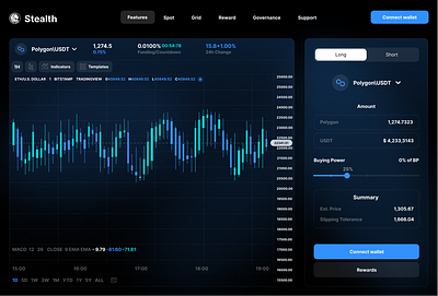 Market tracker branding chart crypto design interface logo modern ui