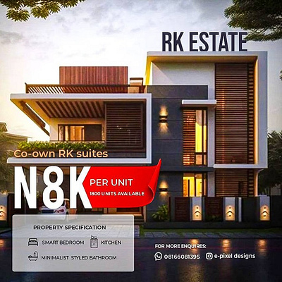 Social Media Design For RK Estate advert church flyer design design estate