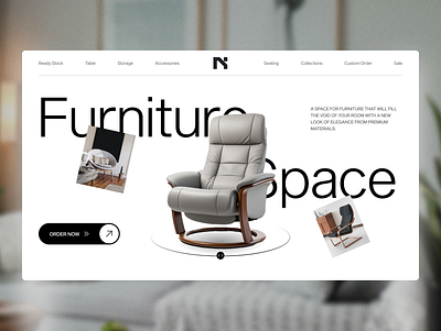 Nanspace - Funiture Shop Landing Page brand design brand identity branding branding design clean design design fashion graphic design landing page landing page design landingpage landscape minimalism minimalist responsive shop shopping ui uiux ux