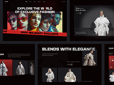 Sinke - Marketplace Landing Page bold style brand identity branding catalogue clothing dark mode design ecommerce fashion header landing page market marketplace minimalist product design shopping ui ux web design website