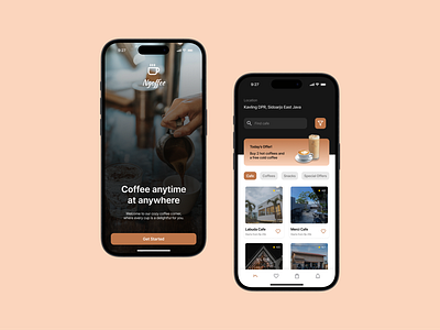 Ngoffee - Coffe Shop Corner Mobile App coffee graphic design mobileapp ui uidesign uiux