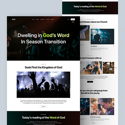KAO - Chruch Profile Website chruch landing page uidesign uxdesign visual website