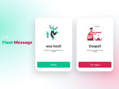 Flash Message Design freelance ux designer