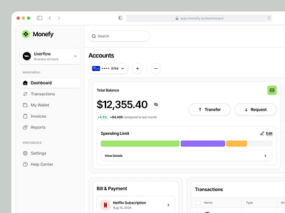 Monefy - Financial Management animation barly clean dashboard design finance financial fintech motion motion graphics ui uidesign ux uxdesign uxerflow wallet web web design website website design