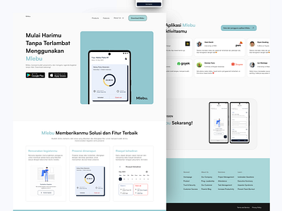 Mlebu - Landing Page app presence attendance attendance app clock in clock out landing page landing page design presence to do ui design uiux ux design web design webapp website