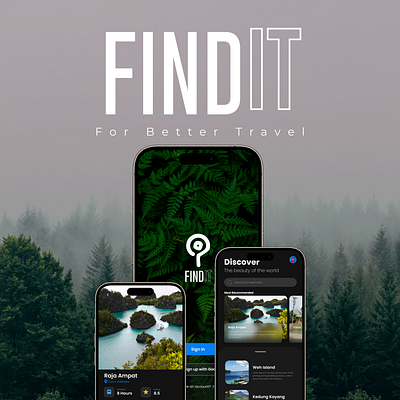 Find IT Travel App Design app branding graphic design ui