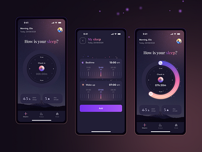 Sleep tracking mobile application sleep analyze sleep tracking streak ui design