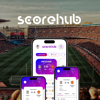 ScoreHub Football app app branding design football app graphic design typography ui