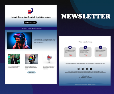 E-mail Newsletter Design branding email figma graphic design interface design logo mobile design moern newsletter products simple technology ui uiux design user experience user interface ux web app web design