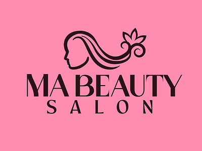 MA Beauty Salon Logo 2024 beauty branding hair haircut hairdresser logo minimalist modern pink salon