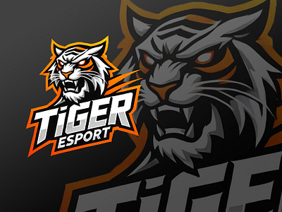 Tiger Mascot Logo Esport 3d animal logo animation bold logo branding creative logo design esport esport logo graphic design illustration logo logo design logo inspiration mascot logo minimalist logo motion graphics tiger tiger logo ui