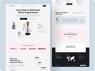 CHATMATE || Customer Support Landing Page Exploration agency call center chatbot chatting app clean design customer service customer support email help desk landing page live chat messaging minimal design product design responsive design sales assistant ui uiux design ux web design