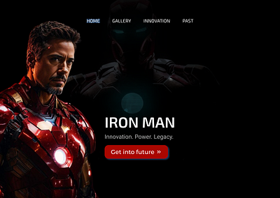 Iron Man Landing page design comic design edits firstpage iron man landing landing page landingpage marvel ui webpage website design