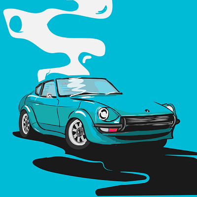 costum fairlady poster design car costum car fairlady illustration