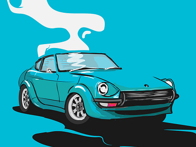 costum fairlady poster design car costum car fairlady illustration