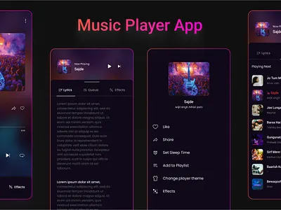 MUSIC PLAYER APP 3d animation app branding design graphic design logo music player ui