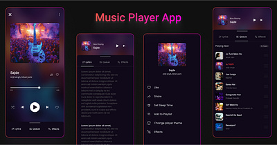 MUSIC PLAYER APP 3d animation app branding design graphic design logo music player ui