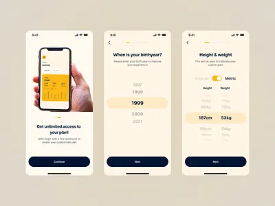 Onboarding for Diet Plan App app design design diet app figma design fitness app onboarding design onboarding screen ui ui design