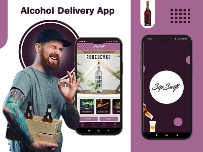 Alcohol Delivery App Development 3d animation branding graphic design logo ui