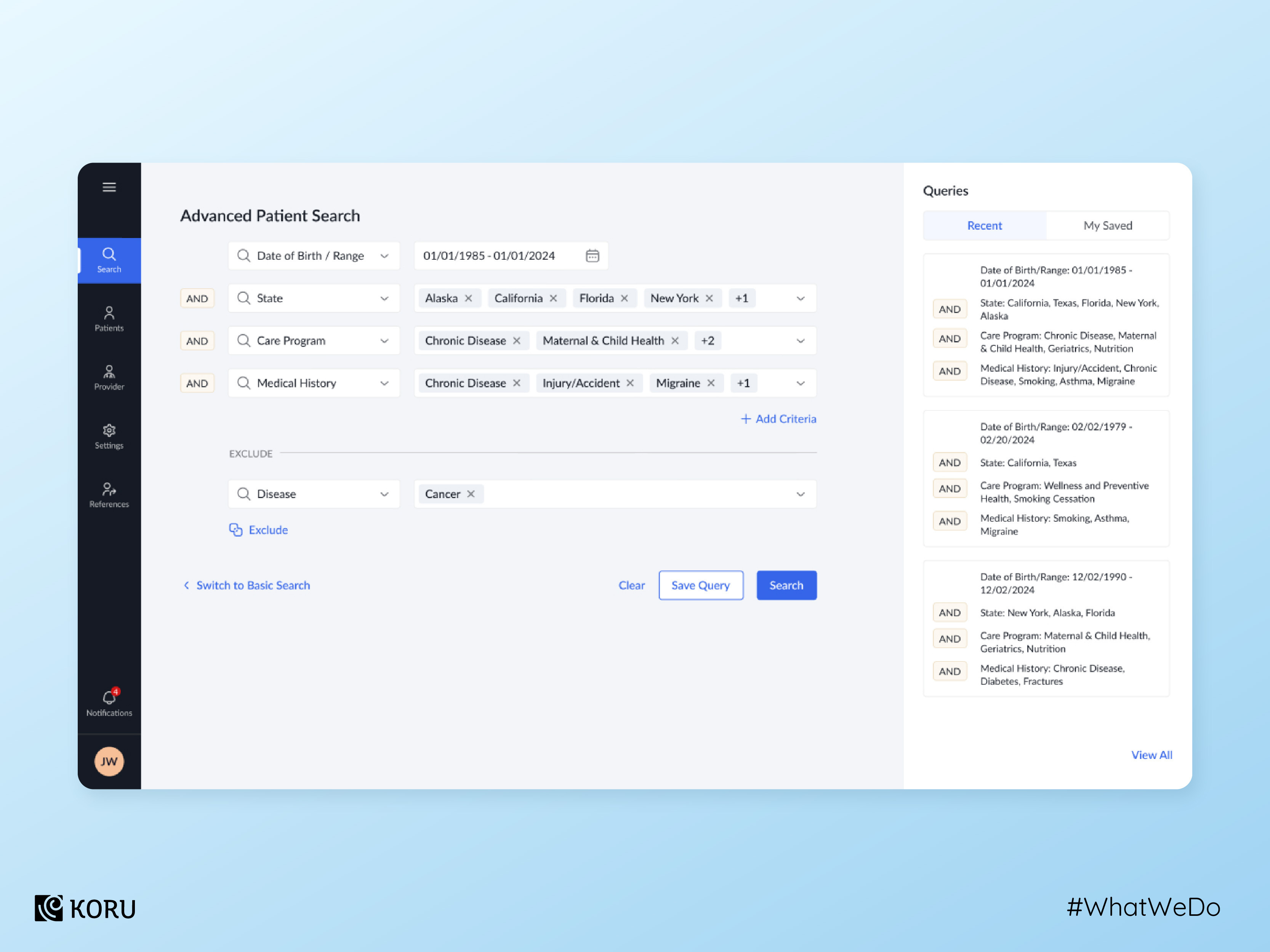 Advanced Search Function in Patient Look-up List digitalhealth healthcaredesign healthcaresoftware healthcareux healthtech healthtechui medicaldashboard medicalui medicalux patientdata patientmanagement responsivedesign ui uiforhealthcare uxdesign