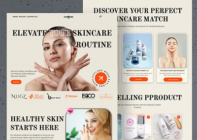 e-commerce - Skincare Landing Page branding clean clinic cosmetics design ecommerce ecommerce beauty graphic design header landing landing page logo page skin beauty skin care skincare skincare website uiux web design website