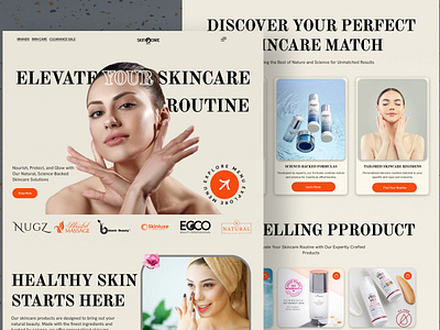 e-commerce - Skincare Landing Page branding clean clinic cosmetics design ecommerce ecommerce beauty graphic design header landing landing page logo page skin beauty skin care skincare skincare website uiux web design website