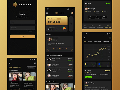 Forex/Crypto Trading Academy Mobile App app cretive crypto forex mobile trading ui ux