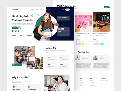 Online Education Website Design e learning education education web homepage landing page learn learning platform learning website online learning shakil skill ui web webdesign website