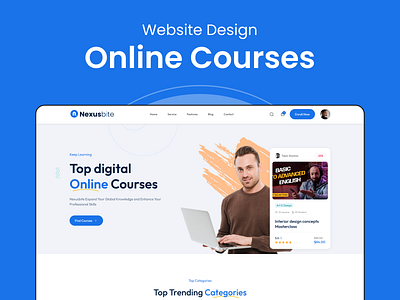 Online learning course website creative design creativity design education education website learn online minimal design mockup online education online learning online tutor ui ui design ux web design