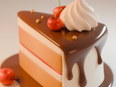 Stylized Cake 3D icon 3d 3d illustration 3dillustration 3dmodeling blender cake design food mobilegame