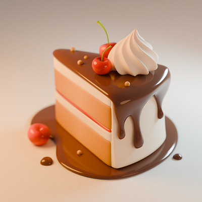 Stylized Cake 3D icon 3d 3d illustration 3dillustration 3dmodeling blender design mobilegame