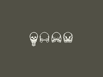 Skulls graphic design illustration logo